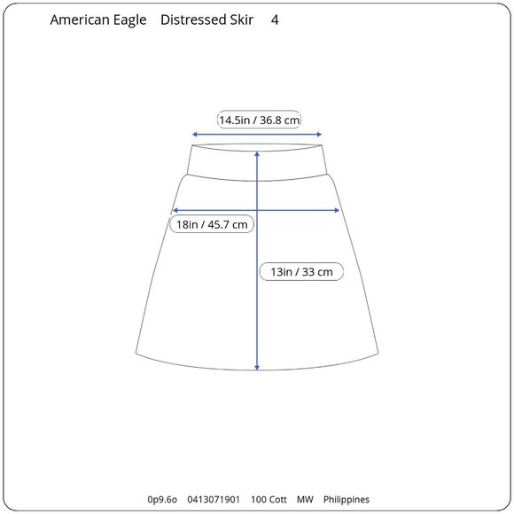 American Eagle Outfitters AEO Distressed Frayed Light Wash Mini Skirt 4 - Picture 9 of 9